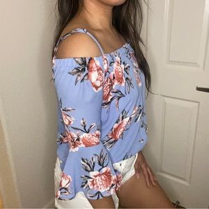 Blue Floral Blouse